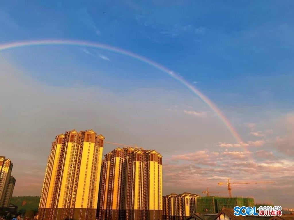 眉山雨后彩虹，美丽画卷新呈现